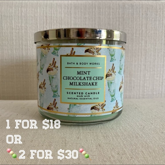 Mint Chocolate Chip Milkshake Candle